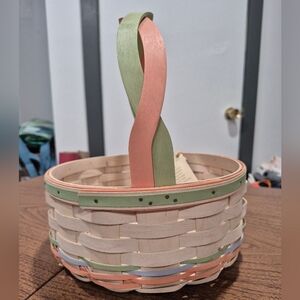 NWT Longaberger Twist Handle Whitewashed Easter Basket